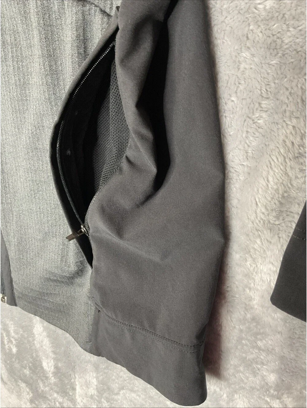 The North Face Soft Shell Waffle Grid Jacket Mens XL Full Zip Gray Black